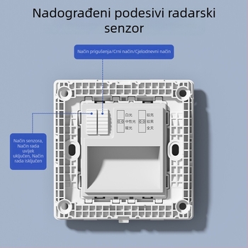 86-tip inteligentno senzor podnog svjetlo s radarom, ugrađeno svjetlo za stepenice, LED noćna svjetiljka za hodnik