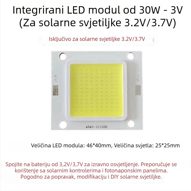 Guanyi solarna ulična svjetiljka, bez upravljača, integrirani LED flood panel 30W/50W