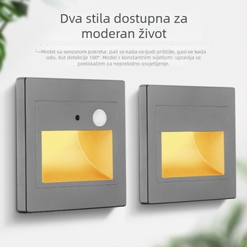 LED podna svjetiljka sa senzorom pokreta za stepenice i hodnike, ugrađena, s upravljanjem osvjetljenjem i zakašnjenim isključivanjem