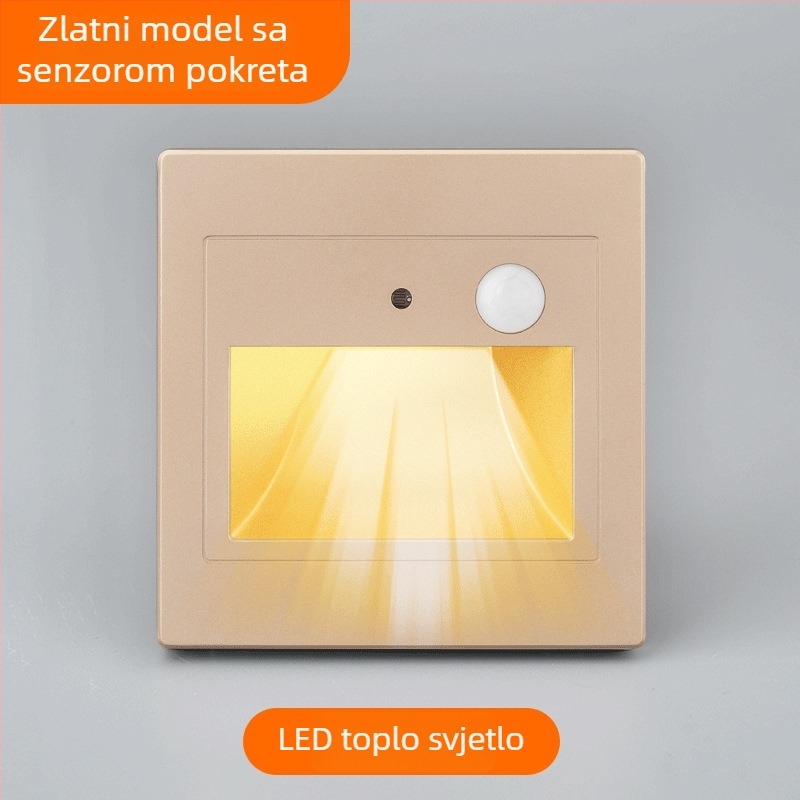 LED podna svjetiljka sa senzorom pokreta za stepenice i hodnike, ugrađena, s upravljanjem osvjetljenjem i zakašnjenim isključivanjem