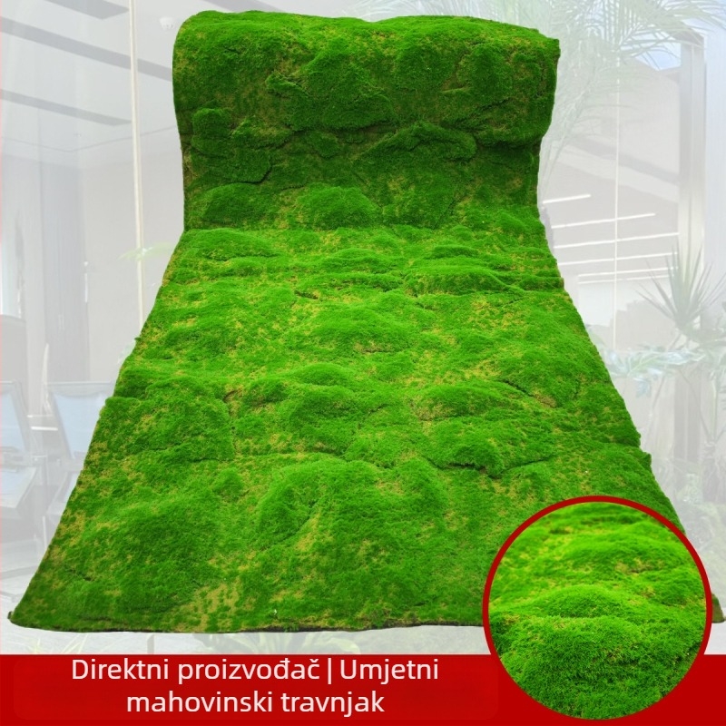Reljefni umjetni travnjak s imitacijom mahovine, jastučić od bisernog pamuka, za vanjske sportske terene, zelena podna podloga