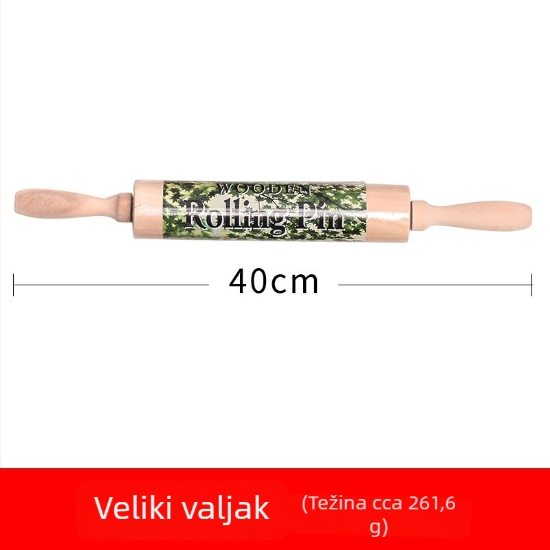 Drveni set alata za oblikovanje gline s pločom za glinu i velikim te malim bukovim šipkama te valjkom – kućna upotreba