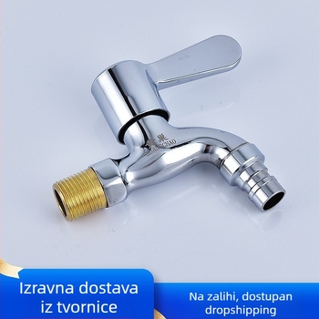 Ventil za perilicu s bakrenim jezgrom, ugradnja u zid, brzo otvaranje, samo hladna voda, debeli dizajn