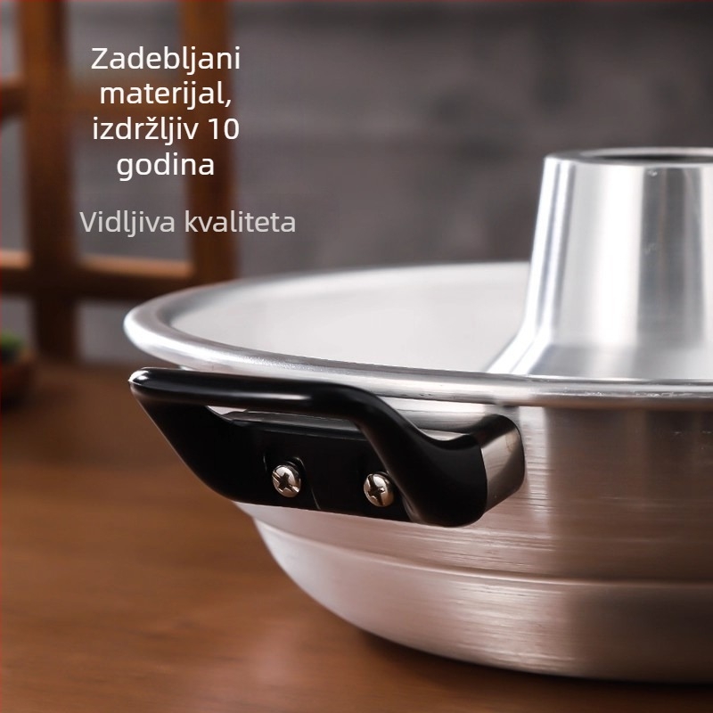 Wanzhou mini lonac za vruće pot s alkoholnim štednjakom — aluminijski lonac za hot pot, kapacitet 2,1–4 L