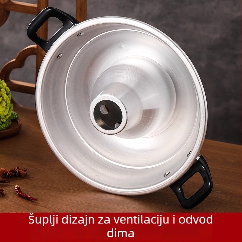 Wanzhou mini lonac za vruće pot s alkoholnim štednjakom — aluminijski lonac za hot pot, kapacitet 2,1–4 L