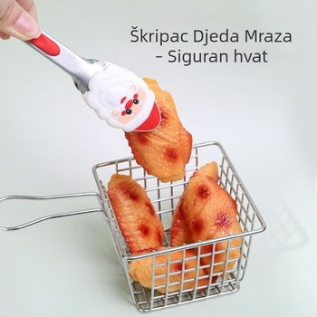 Božićni set za pečenje, četiri dijela od silikona: spatula, klip za hranu, valjak za tijesto i mućkalica za jaja, u poklon kutiji