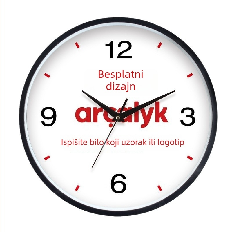 Okrugli zidni sat s logom po narudžbi - DIY zidni sat, plastično kućište, kvarcni mehanizam