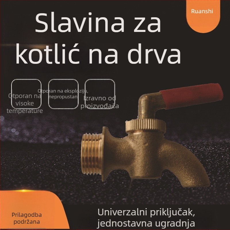 Bakrena slavina za čajnik na drvenom štednjaku i električnom grijaču vode, univerzalno sučelje