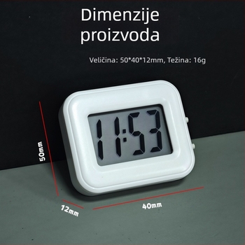 Nova mala kvadratna digitalna sat za djecu, jednostavan stolni sat s kalendarom i prikazom mjeseca, tih, na baterije
