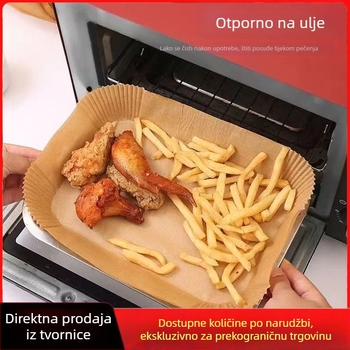 Papir za pečenje s premazom silikona za zrak-frižer, papir za kuhanje visoke kvalitete, upija masnoću, neprijanjajući, pravokutna podloga