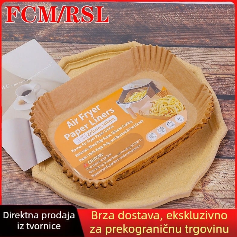 Papir za pečenje s premazom silikona za zrak-frižer, papir za kuhanje visoke kvalitete, upija masnoću, neprijanjajući, pravokutna podloga
