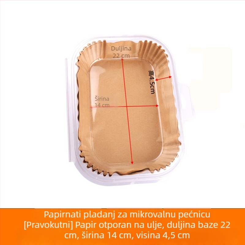Papir za pečenje s premazom silikona za zrak-frižer, papir za kuhanje visoke kvalitete, upija masnoću, neprijanjajući, pravokutna podloga