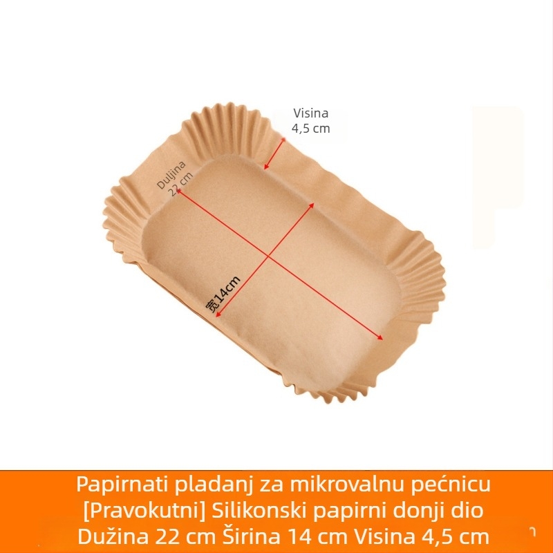 Papir za pečenje s premazom silikona za zrak-frižer, papir za kuhanje visoke kvalitete, upija masnoću, neprijanjajući, pravokutna podloga