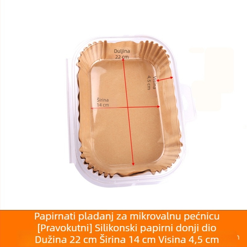 Papir za pečenje s premazom silikona za zrak-frižer, papir za kuhanje visoke kvalitete, upija masnoću, neprijanjajući, pravokutna podloga