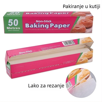 Debeli papir za pečenje s premazom od silikona, prehrambena kvaliteta, otporan na visoke temperature, papir za upijanje ulja za roštilj