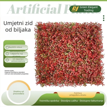 UV-otporan umjetni zid biljaka s Boxwood pločom i pozadinom travnjaka – dekoracija