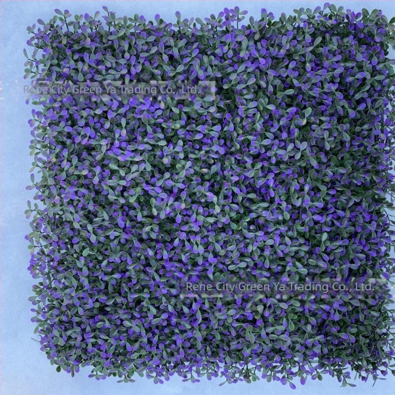 UV-otporan umjetni zid biljaka s Boxwood pločom i pozadinom travnjaka – dekoracija