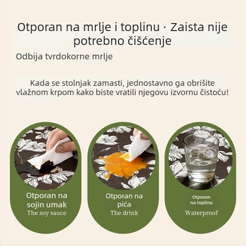 Stolni runner u vintage stilu, vodootporan i prilagodljiv, duga podloga za čajni stol i bočni ormarić.