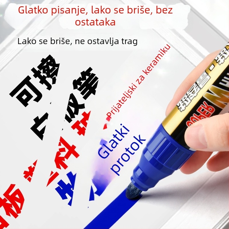 Divovski marker za bijelu ploču, izbrisiv, na bazi vode, crni marker za nastavnike, netoksičan, crveni za djecu