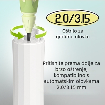 Poloautomatizirani oštrač olovaka, veliki promjer 3.0–3.15 mm, kompaktni prijenosni, održava ruke čiste.