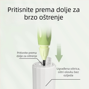 Poloautomatizirani oštrač olovaka, veliki promjer 3.0–3.15 mm, kompaktni prijenosni, održava ruke čiste.