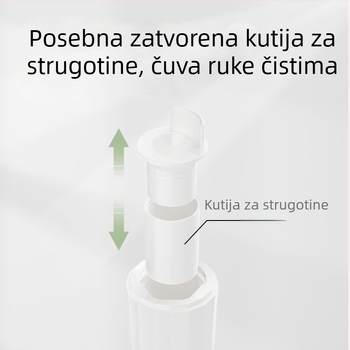 Poloautomatizirani oštrač olovaka, veliki promjer 3.0–3.15 mm, kompaktni prijenosni, održava ruke čiste.