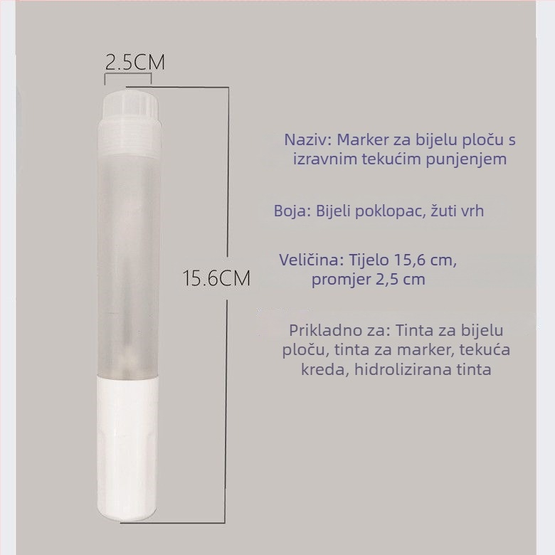 30 ml prazan marker za ploču s debelim linijama, velikim kapacitetom, profesionalan za nastavnike, napunjiv, za nastavu, 20 ml marker za ploču