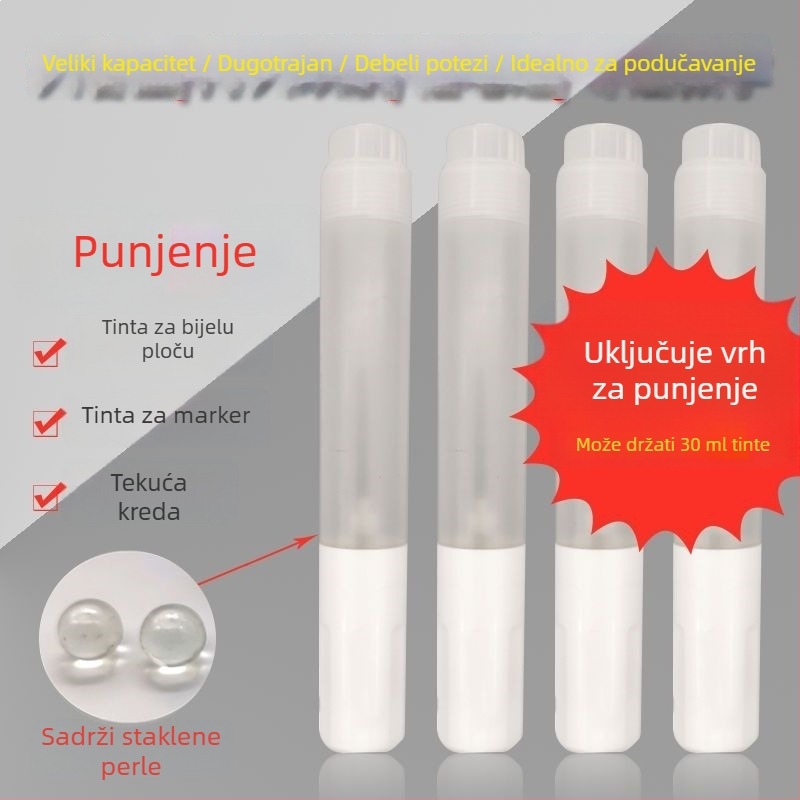 30 ml prazan marker za ploču s debelim linijama, velikim kapacitetom, profesionalan za nastavnike, napunjiv, za nastavu, 20 ml marker za ploču