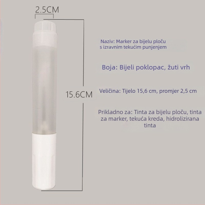 30 ml prazan marker za ploču s debelim linijama, velikim kapacitetom, profesionalan za nastavnike, napunjiv, za nastavu, 20 ml marker za ploču