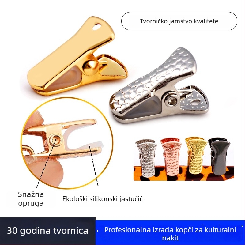 Zlatne metalne klipse: mali klipovi, klip s dugim repom i gumom, klip s plosnim otvaranjem, klip za fotografije, uzorak klipsa, klip tipa patka, metalni klip