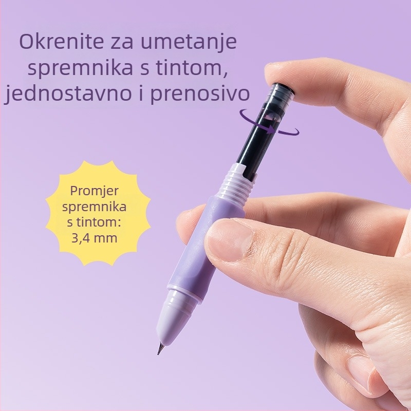 Deli SF570 nalivpero za učenike s okretom sustava za mastilo i zamjenjivim spremnikom mastila, idealno za početnike u pisanju