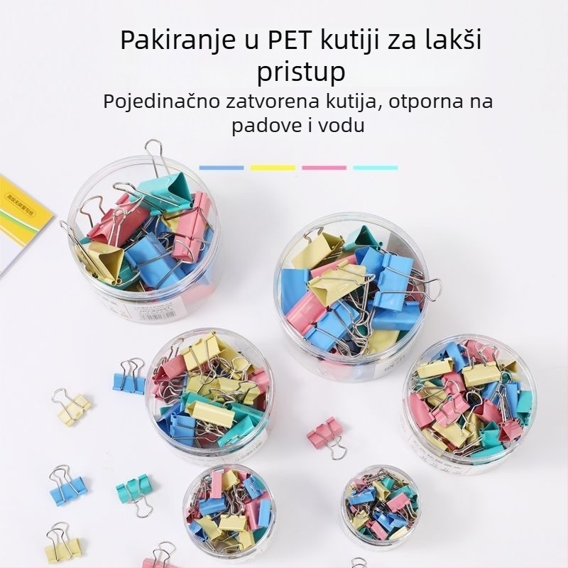 Šarene metalne sponke za dokumente, uredski pribor, paket na veliko