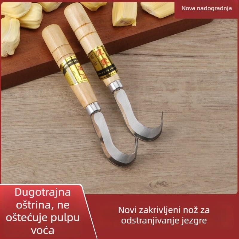 Nož za izdvajanje jezgre jackfruta, bijela zakrivljena oštrica — alat za voće