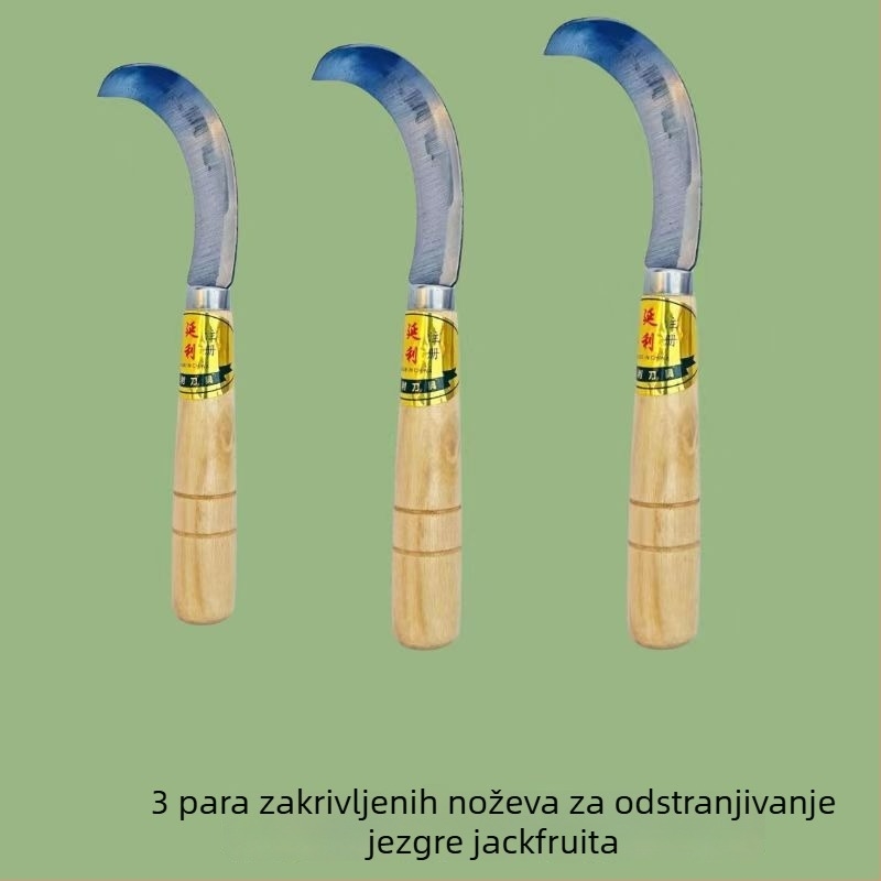 Nož za izdvajanje jezgre jackfruta, bijela zakrivljena oštrica — alat za voće