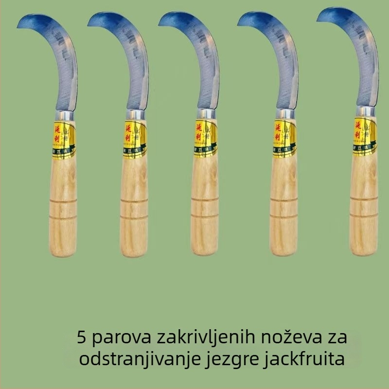 Nož za izdvajanje jezgre jackfruta, bijela zakrivljena oštrica — alat za voće