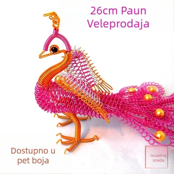 26 cm aluminijska žica paun model dekorativni ukras za dom i dnevni boravak