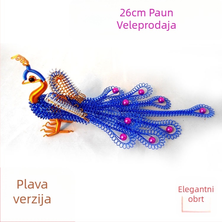26 cm aluminijska žica paun model dekorativni ukras za dom i dnevni boravak