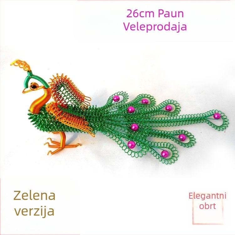 26 cm aluminijska žica paun model dekorativni ukras za dom i dnevni boravak