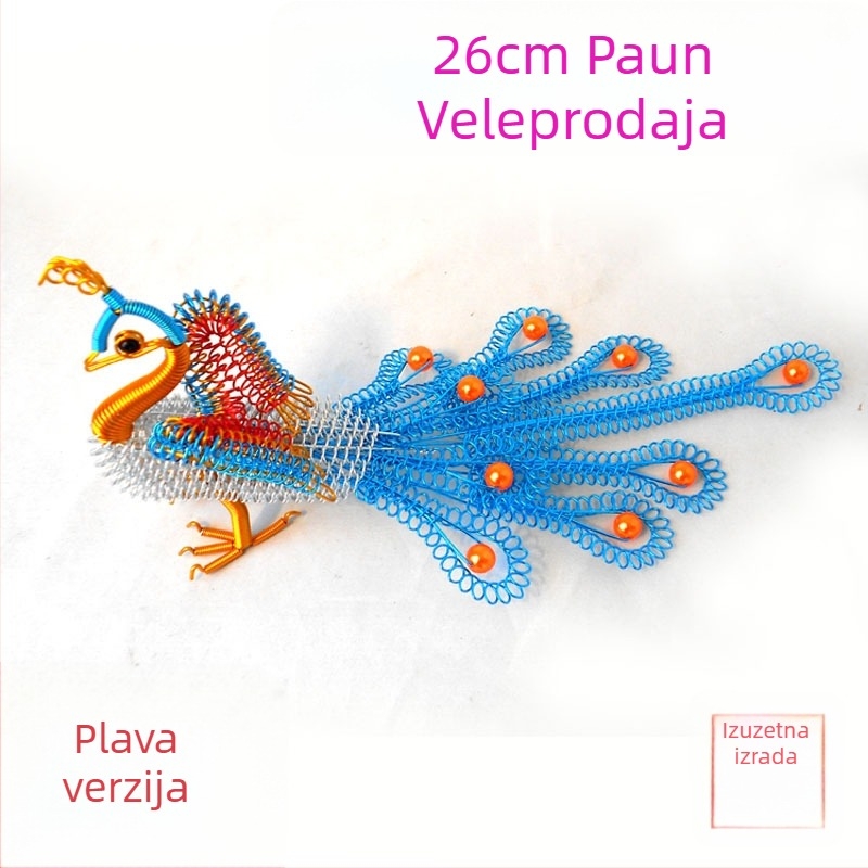 26 cm aluminijska žica paun model dekorativni ukras za dom i dnevni boravak