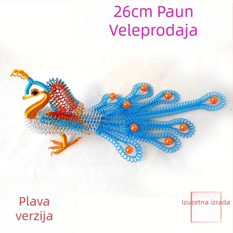 26 cm aluminijska žica paun model dekorativni ukras za dom i dnevni boravak