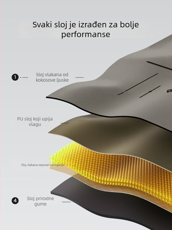 Joga prostirka od prirodnog kaučuka s teksturom kokosove ljuske, otporna na habanje, protuklizna, 4,5 mm, 183x68 cm, linije za pozicije