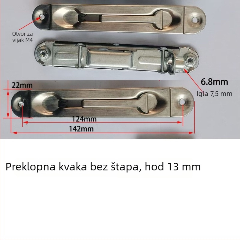 Protupožarna vrata zasun s skrivenim gornjim i donjim boltom, leptir šarka, nehrđajući čelik, polirani završetak, moderan minimalistički dizajn