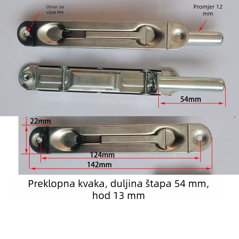 Protupožarna vrata zasun s skrivenim gornjim i donjim boltom, leptir šarka, nehrđajući čelik, polirani završetak, moderan minimalistički dizajn