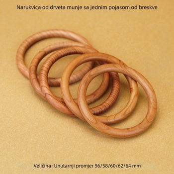 Narukvica od drveta breskve s jednim kružnim dijelom, taoistički ritualni dodaci