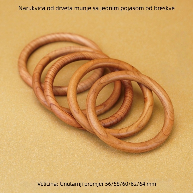 Narukvica od drveta breskve s jednim kružnim dijelom, taoistički ritualni dodaci