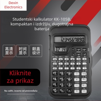 KK105B dvostrani znanstveni kalkulator s prikazom vremena i prozirnim tipkama - pogodan za učenike i ispite