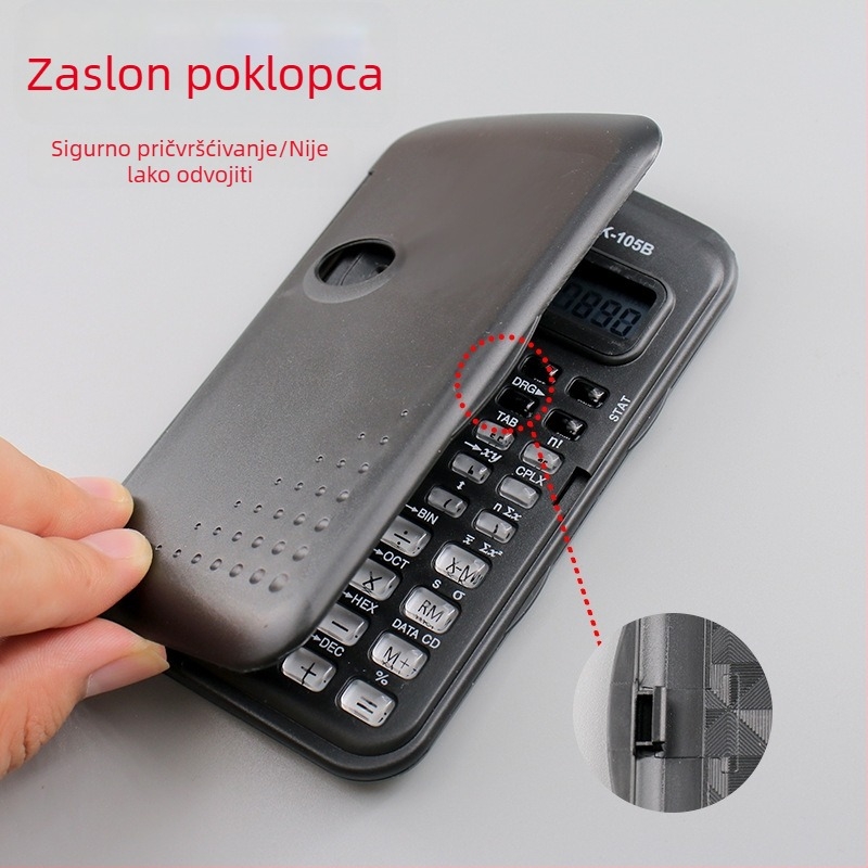 KK105B dvostrani znanstveni kalkulator s prikazom vremena i prozirnim tipkama - pogodan za učenike i ispite
