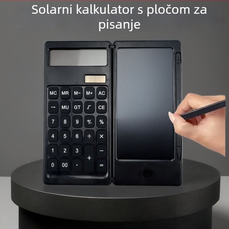 Novi sklopivi kalkulator s pločom za pisanje za učenike, stolni solarni kalkulator za ured