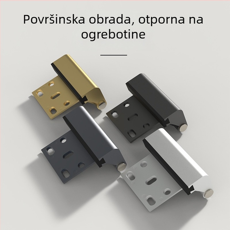 Skrita protivkrađa brava za vrata, montaža bez bušenja, za hotelska i spavaća vrata, kućište od cinkovog i aluminijskog legura, mat završni premaz, ručno upravljanje