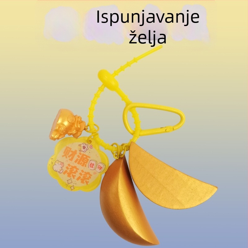 Privjesak za torbicu Sveti Gral – mini trofejna čašica s Yin–Yang motivom